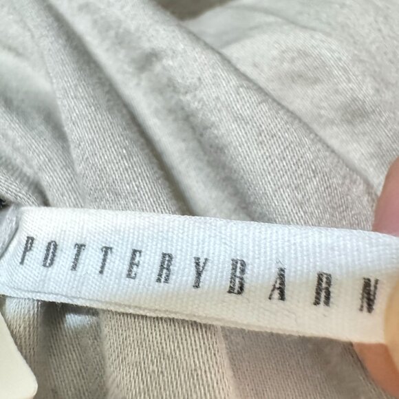 Pottery Barn 20x20 Paisley Decorative Pillow Cover Silk Cotton Blend Gray Gold - Picture 6 of 11